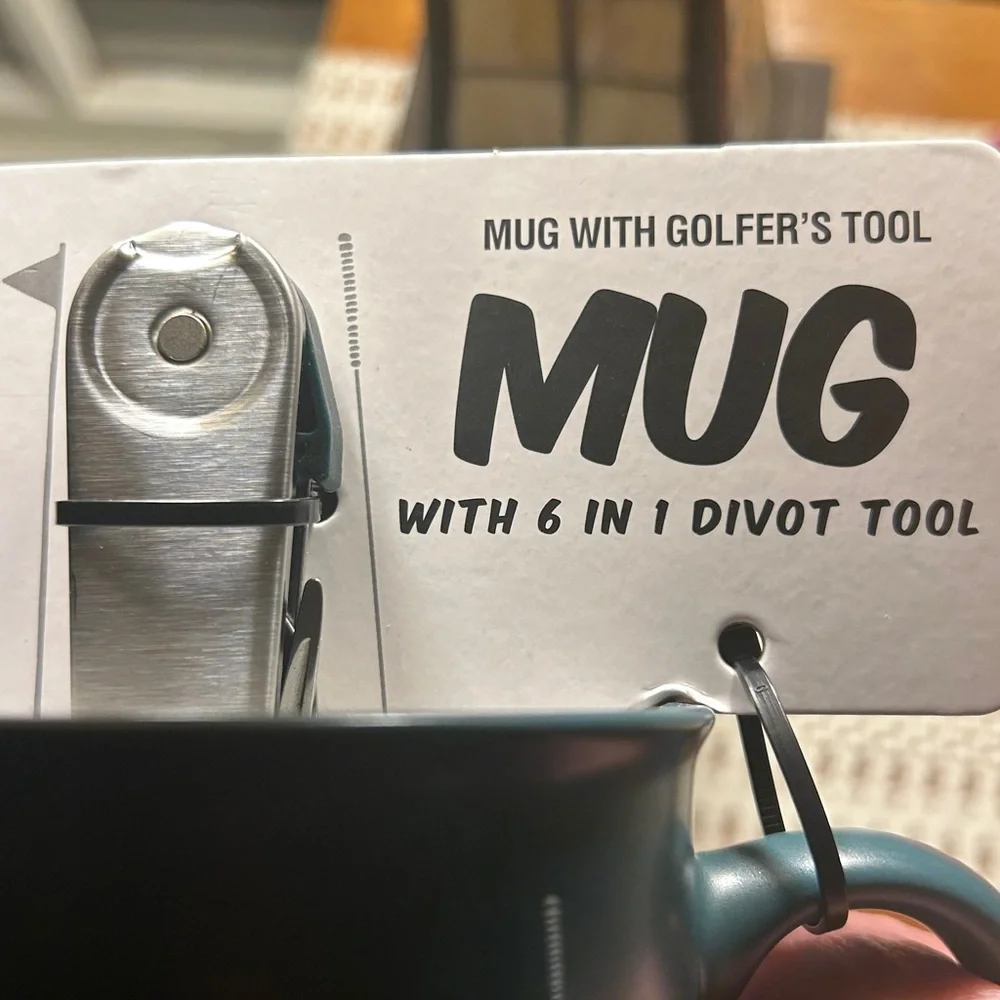 Golfers Set of 2 Tee Shot Golf Mug in Hunter Green + 6 in 1 Divot Tool Golf Gift